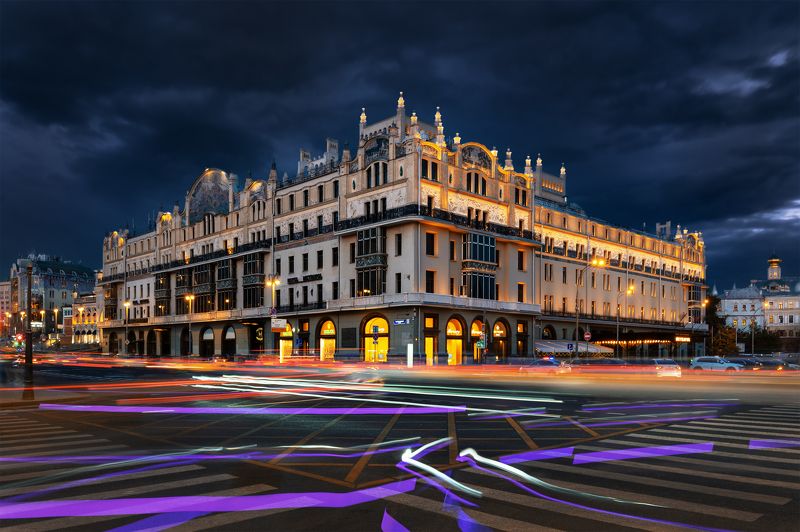 город, архитектура, москва, улица, street, city, moscow, russia, architecture, ночь, night Отель Метрополь. Москва.photo preview