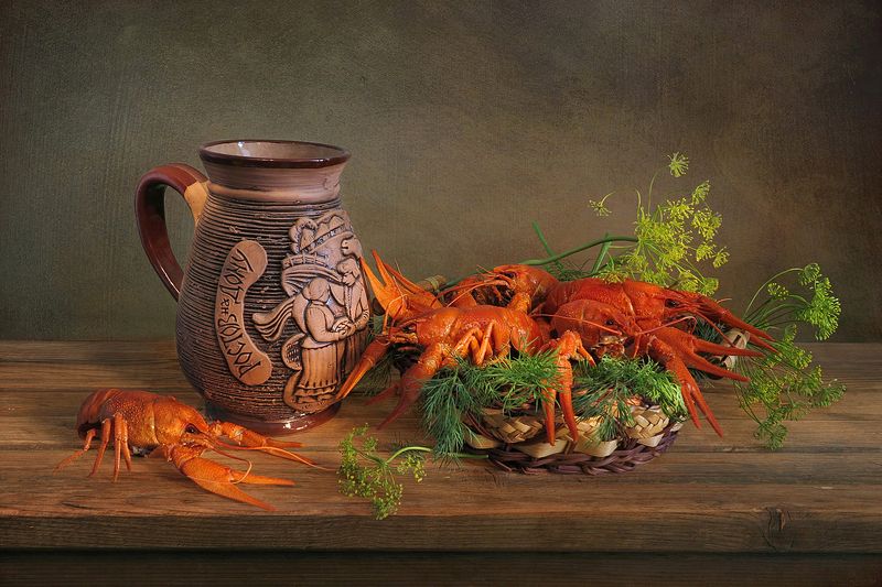натюрморт,раки,кувшин,укроп С Днем фотографа!)photo preview