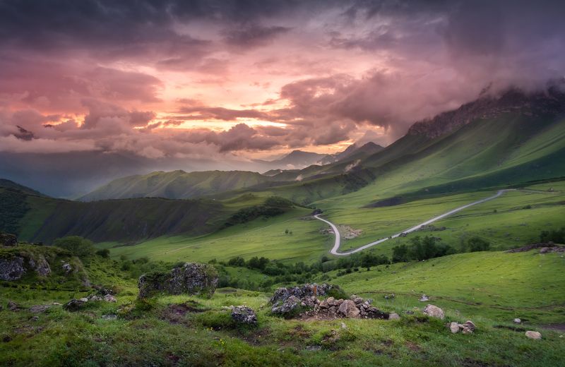 ингушетия горы лето закат вечер На исходе дня...photo preview