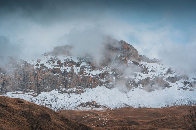 горы, зима, дерево, снег, природа, осетия, природа осетии, кавказ, россия, горы россии, осень РСО-Алания, с. Верхний Згид, февраль 2023photo preview