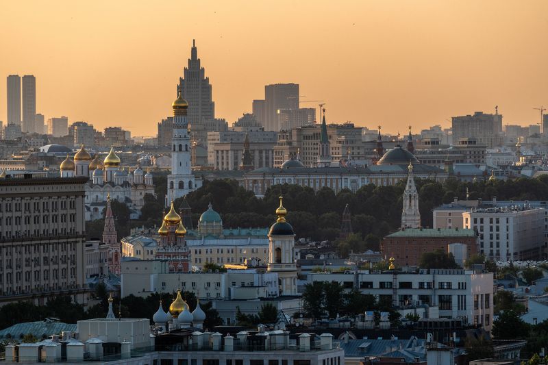 москва, закат, кремль, колокольня ивана великого, успенский собор, moscow, kremlin, sunset Москва закатнаяphoto preview