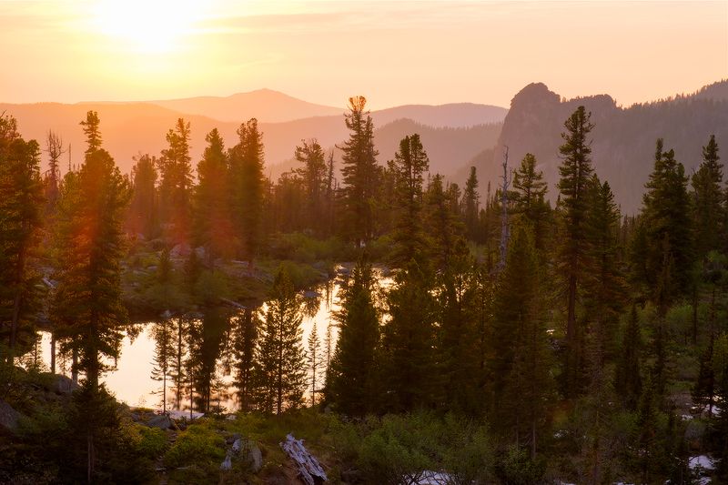 Ергаки, оз. Лазурное вечер на Лазурном photo preview