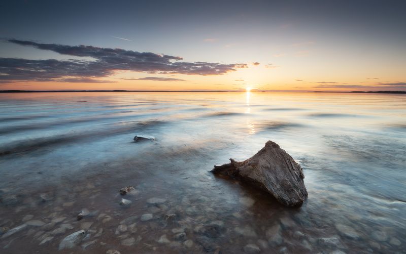 пейзаж, вода, солнце, тишина, небо, красота На закатеphoto preview