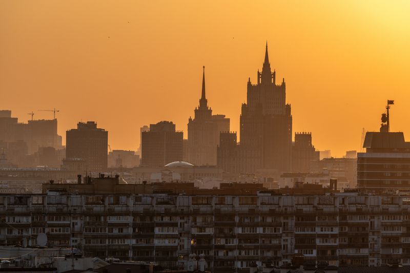 москва, закат, сталинские высотки, moscow, sunset Москва закатнаяphoto preview