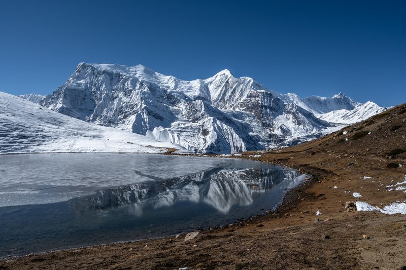 непал, гималаи, горы, отражение, озеро, nepal, himalaya, mountains, reflections, lake  фото превью