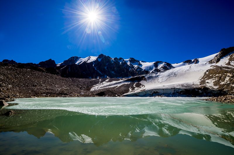 казахстан, тянь-шань, северный тянь-шань, заилийский алатау, горы, ледники, озёра, морены, морена, ледниковое озеро, ледник, григорий беденко, grigoriy bedenko, Моренное озеро фото превью