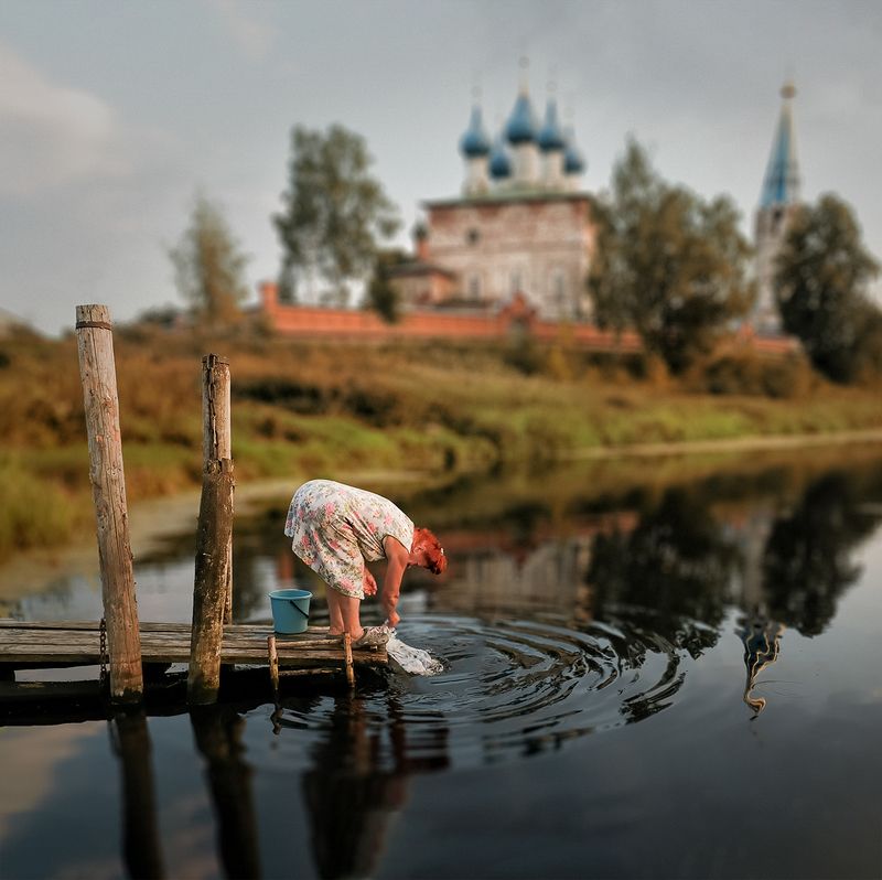 пейзаж,дунилово,вечер,бабушка,путешествие,храм  фото превью