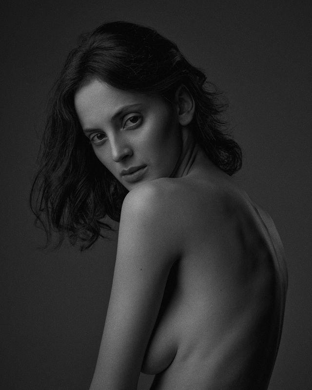 girl, nude, naked, portrait, bw, b&w, black and white, nice, beautiful, Moscow,  Annphoto preview