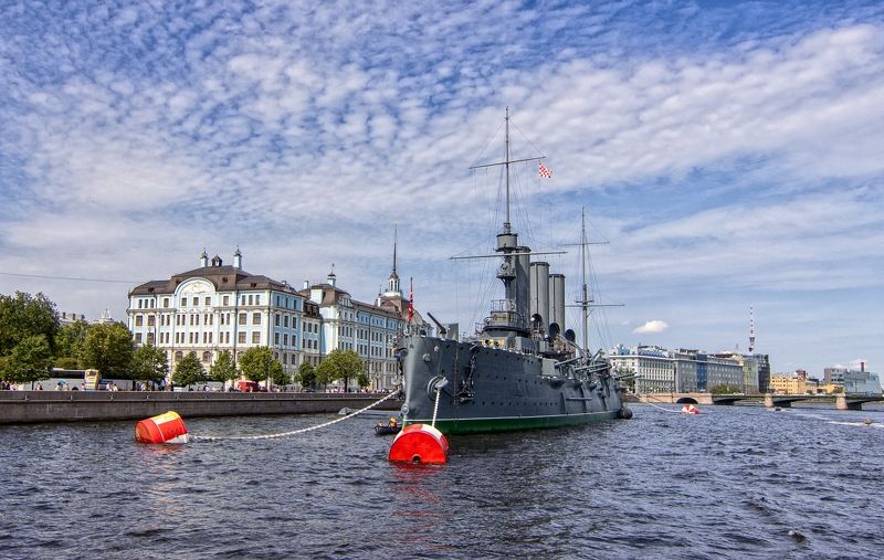 набережная,крейсер,небо,удачный ракурс. Крейсер Аврора.photo preview