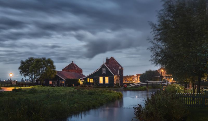дом, вечер, ночь, река, деревня, село, голландия, нидерланды, буря, dusk, village, house, evening, night, town, netherlands, holland, pond, river, lake, storm Летняя буря / Summer stormphoto preview