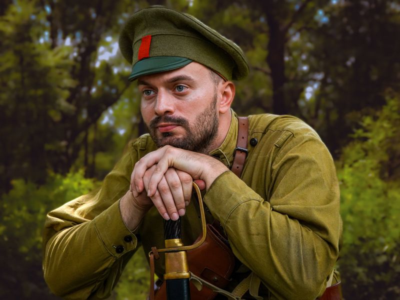 портрет, мужской портрет, реконструкция, красноармеец Думы командира. фото превью