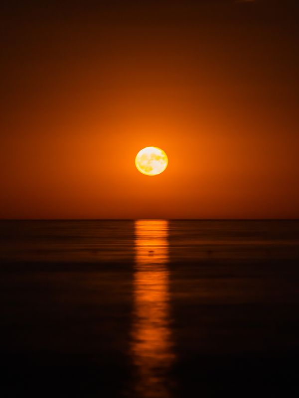 луна, море, черное, ночь, восход, ярко, тепло, вода, небо, свечение, пляж, побережье, горизонт Восход луныphoto preview