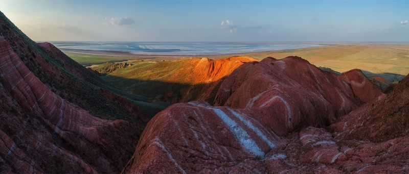 баскунчак, весна, закат, озеро, панорама, пейзаж, природа Баскунчак с горы Большое Богдо.photo preview