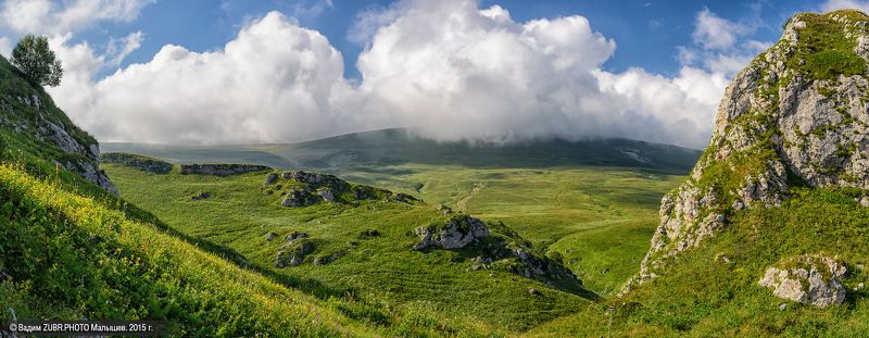 Zubrphoto, Горы, Лаго-наки, Лето, Облака, Панорама, Пейзаж Врата на плато.photo preview
