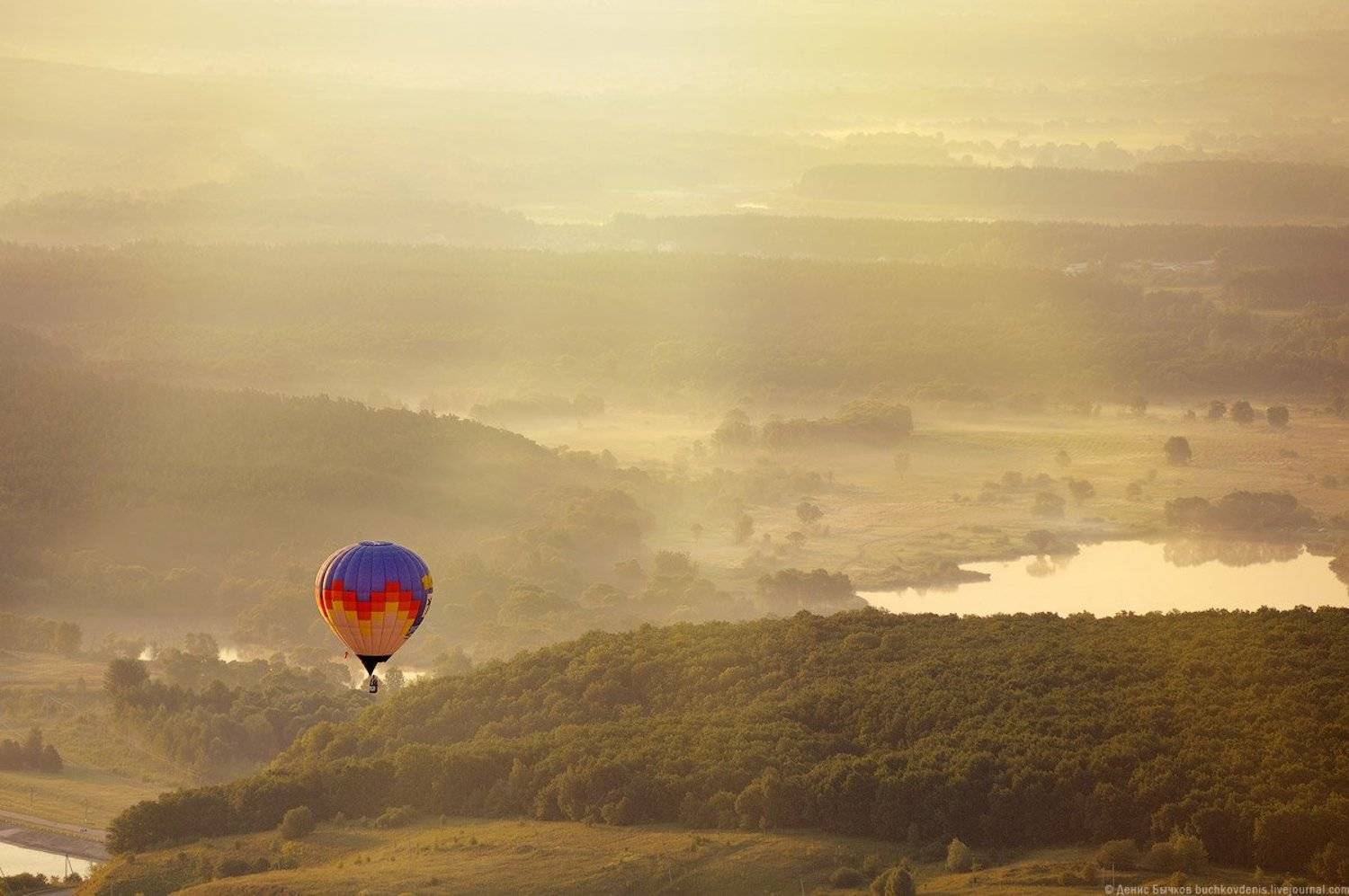 рассвет, природа, полет, воздушный шар, путешествие, Бычков Денис
