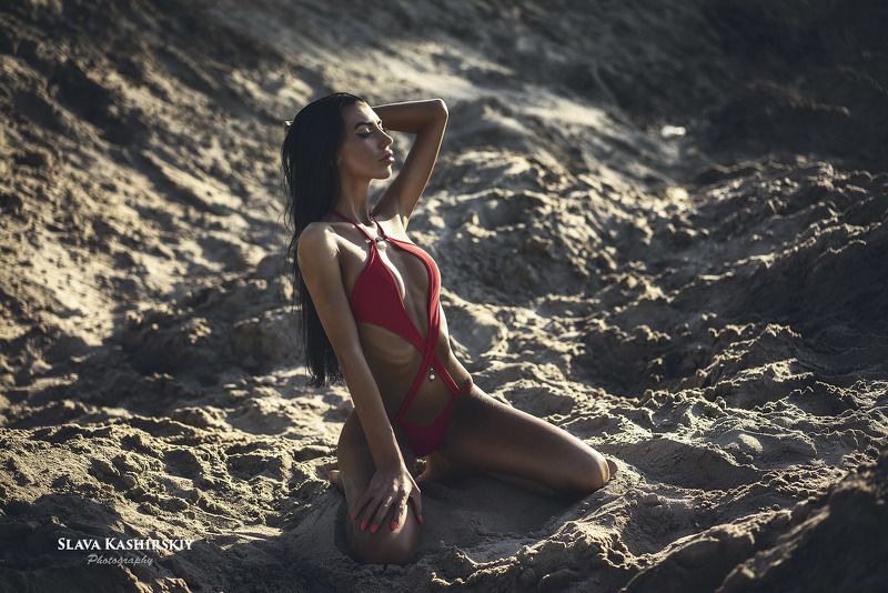 модель, пляж, песок, бикини Аленаphoto preview