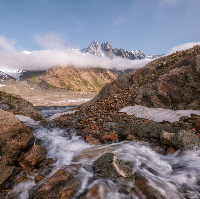 центральный кавказ, кабардино-балкария, пик рязань, безенги, июль, рассвет Пик Рязаньphoto preview