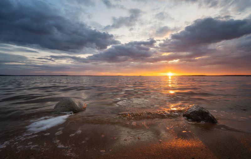 пейзаж вода солнце тишина небо красота вечер На закате 2photo preview