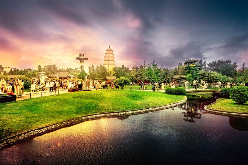 慈恩寺晚霞 慈恩寺晚霞photo preview