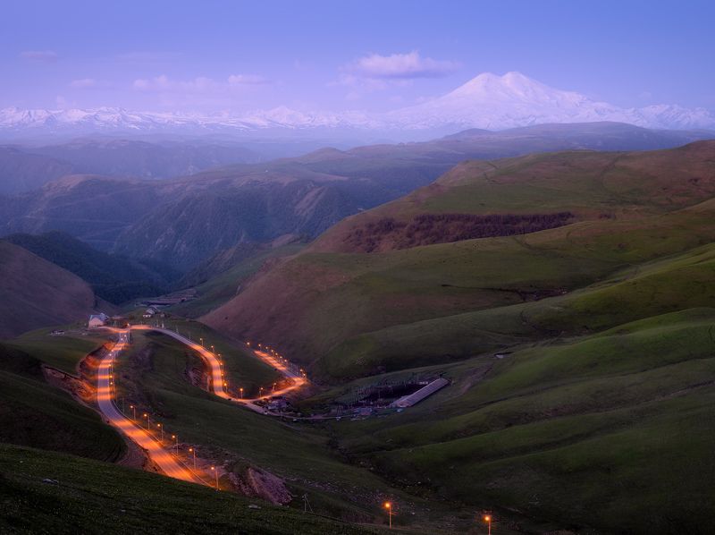 эльбрус, горы, рассвет, сумерки В утренних сумерках...  In the morning twilight... фото превью