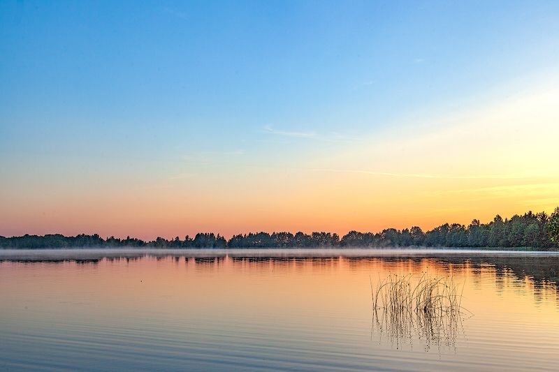 рассвет, утро, озеро, красота, природа, небо Рассветphoto preview