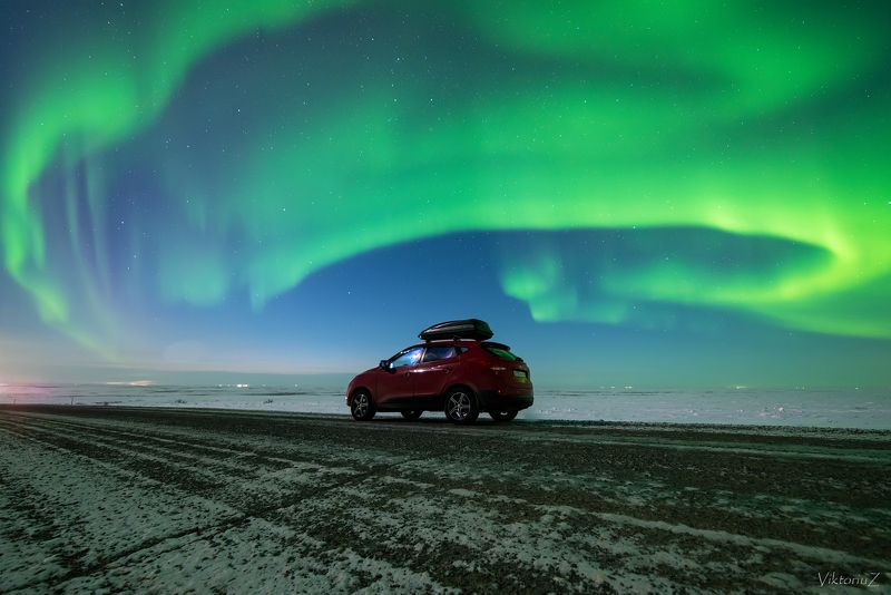 северное сияние, полярное сияние, заполярье, aurora borealis, polar lights По дороге в Нарьян-Мар.photo preview