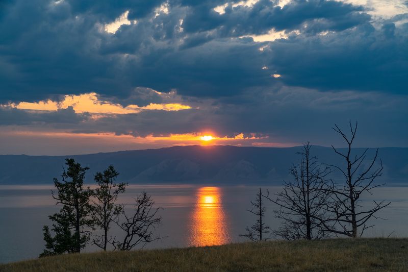 байкал, ольхон, приморский хребет, закат, малое море Закат над Приморским хребтомphoto preview