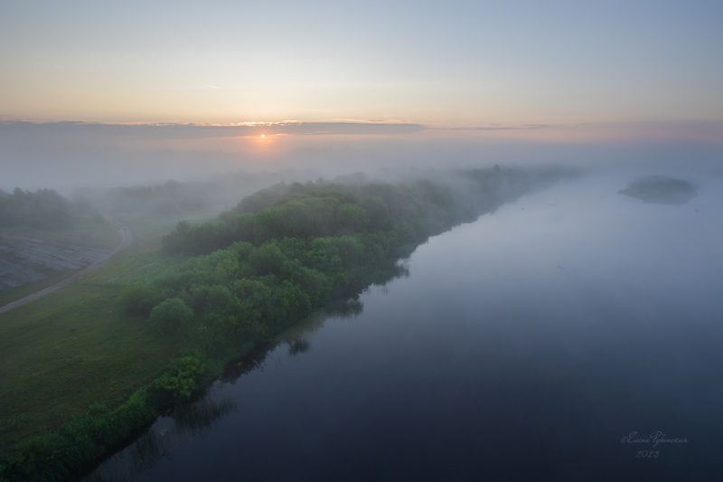 унжа, кологрив, рассвет, туман, природа, кострмскаяобласть Рассвет на Унжеphoto preview