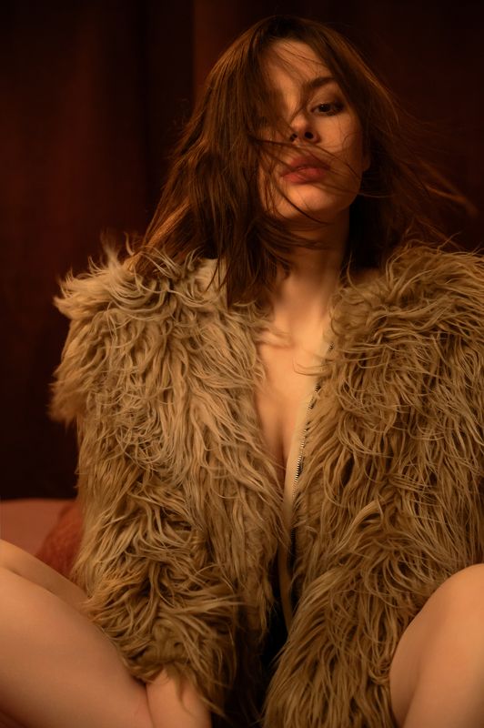 шубка, девушка, girl Мохнатая шубкаphoto preview