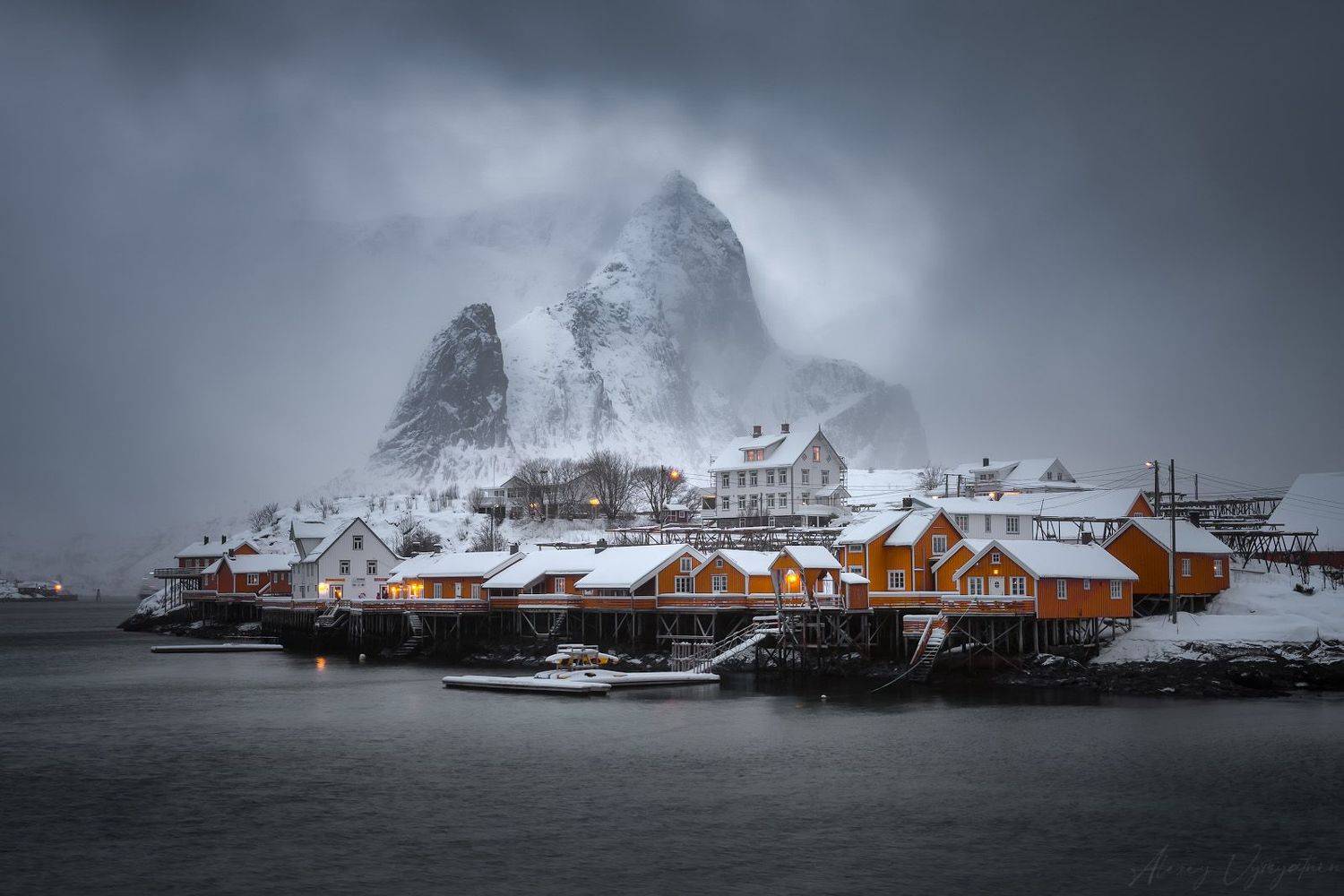lofoten, landscape, evening, mood, gray, water, norway,, Алексей Вымятнин