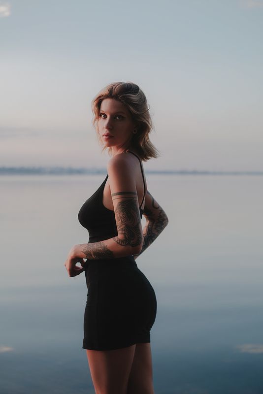 девушка портрет лето закат girl summer portrait sunset photo preview