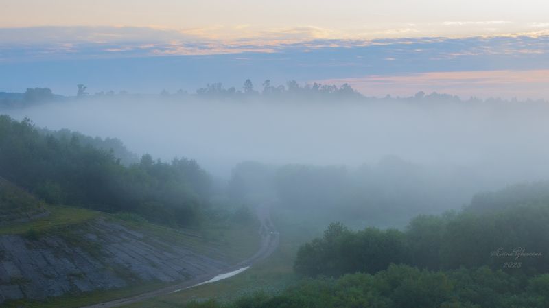кологрив, костромскаяобласть, туман, пейзаж, рассвет, утро, костромская область Дорога в сказкуphoto preview