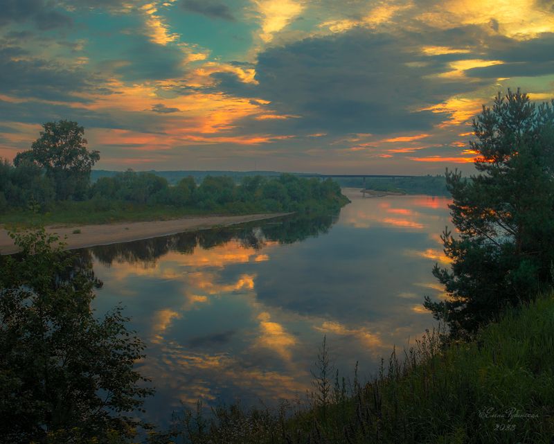 кологрив, унжа, река, берег, вечер, костромская область, костромскаяобласть Вечер на Унже. После дождяphoto preview