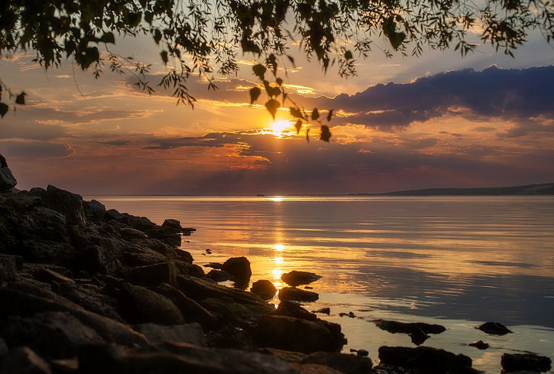 лето закат волга sunset summer Лето, август..photo preview