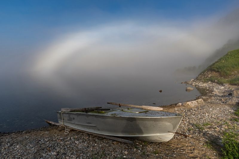 байкал, туман, белая радуга Белая радуга на Байкалеphoto preview