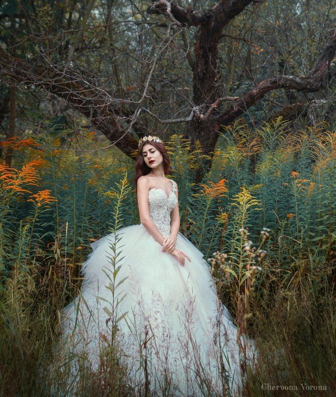 девушка, лес, сад, цветы, цвета, girl, dark, wood, forest Еваphoto preview