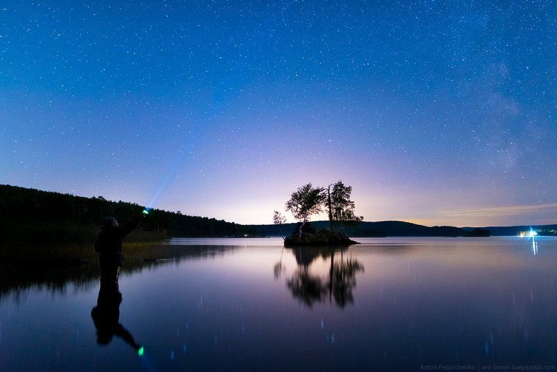 звезды, ночной пейзаж, таватуй Млечный Путь над Таватуем фото превью