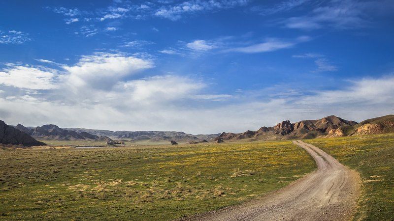 Казахстан, Река, Дорога, Тамгалы, Тас, Или,  Тамгалы Тасphoto preview