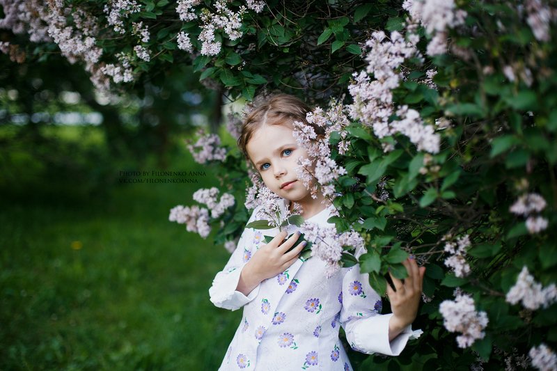 сирень, девочка, зелень Кираphoto preview