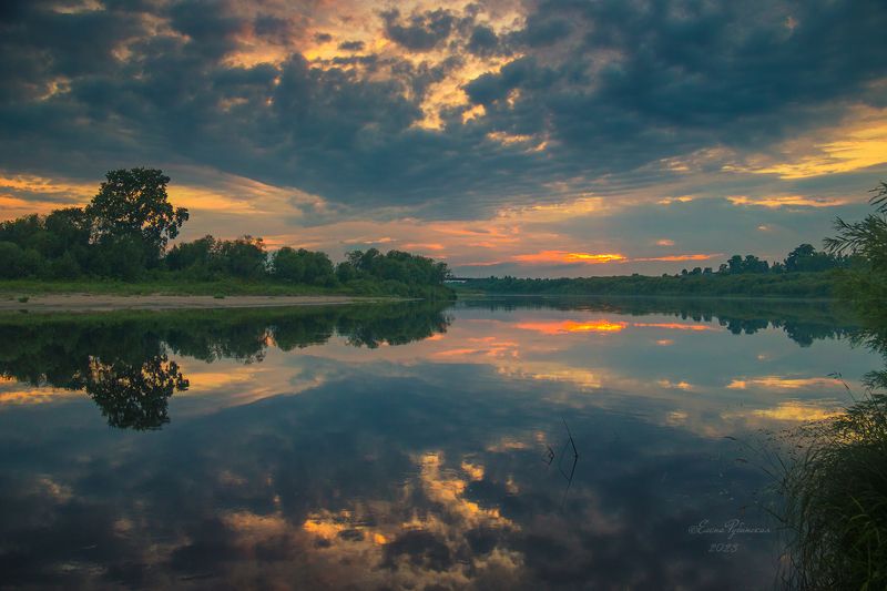 унжа, костромская область, костромскаяобласть, пейзаж, закат, река, кологрив photo preview