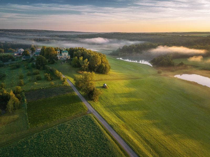 россия церковь храм туман утро природа пейзаж россия nature landscape church temple morning fog Урочище...photo preview