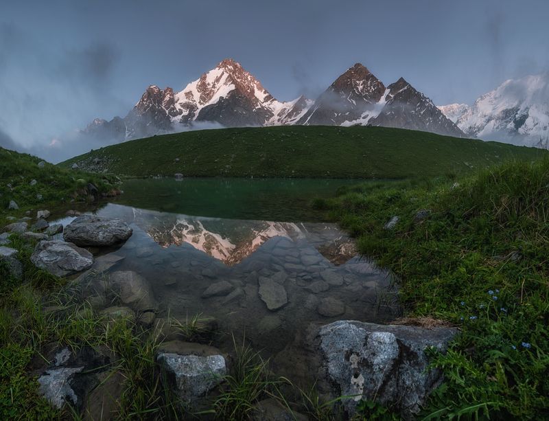центральный кавказ, кабардино балкария, заповедник, безенги, дыхтау, пик семеновского, баранкош, июль Дыхтауphoto preview