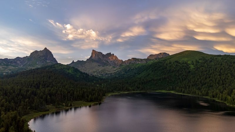 ергаки, горное озеро, закат Закат у озераphoto preview
