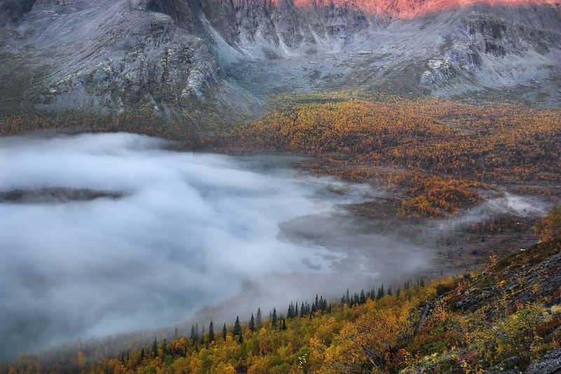 кольский, мурманская, кандалакша, зима, осень, снег, горы, залив, озеро, туман Кольский полуостровphoto preview