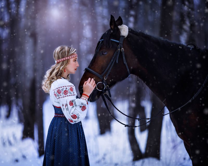 portrait, woman, canon, девушка, портрет, женский портрет, лошади, художественная фотография photo preview