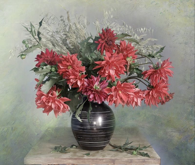 натюрморт, вера павлухина, цветы, георгины Букет георгинphoto preview