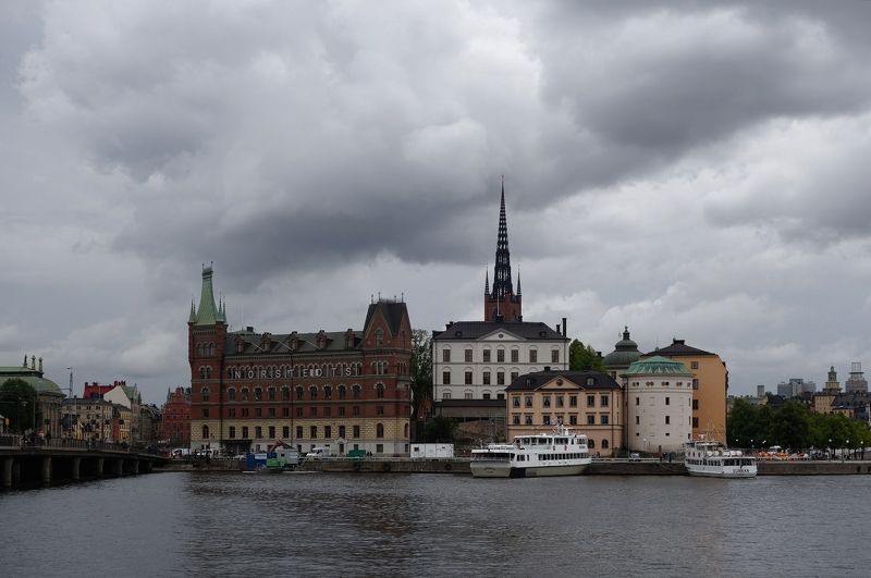 embankment, city, temple, cathedral, spire, ship, bridge, architecture Morningphoto preview