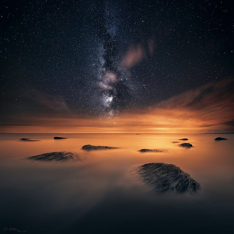 Lough Neagh, Northern Ireland, milky way, night, stars, sky, travel, stones, water, lake, clouds Lough Neagh photo preview