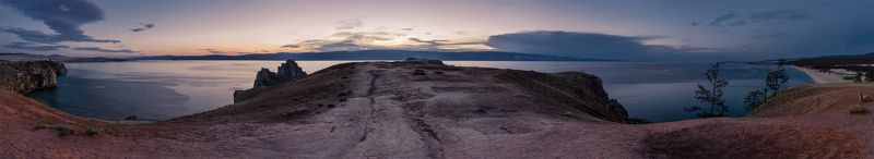 Байкал, Вечер, Закат, Лето, Озеро, Ольхон, Остров, Панорама, Пейзаж, Природа, Сибирь Бурханphoto preview