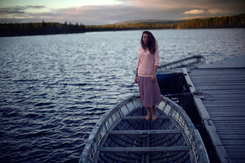 beach, beautiful, boat, clouds, dream, girl, lake, light, nature, ocean, pier, river, sky, sunset, water, wave barefoot on the pier..photo preview